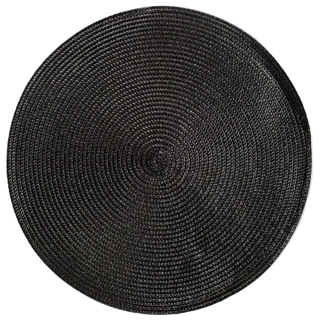 Placemat Braid round, black, D38cm