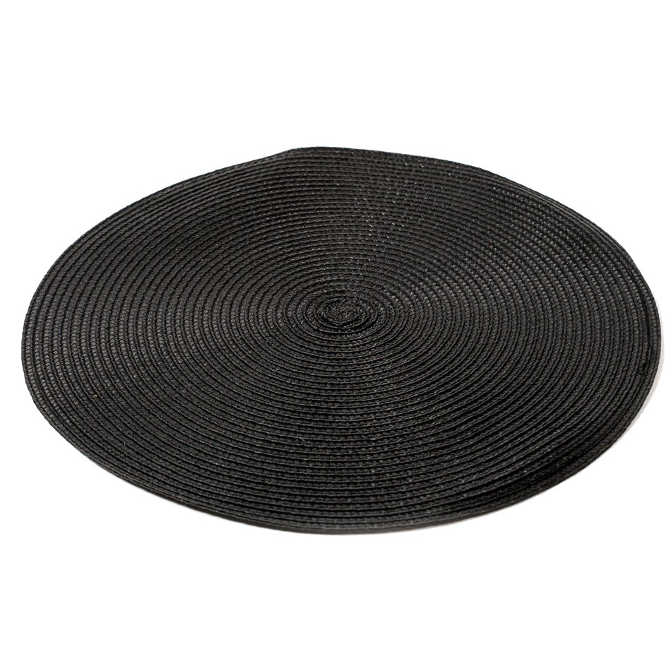 Placemat Braid round, black, D38cm