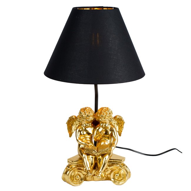 Table lamp Angel gold, black/gold color, H44.5cm, D25cm, E27 40W(MAX)