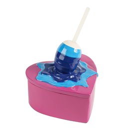 Decorative box with lid Heart shaped lollipop, H20x15x14cm