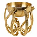 Decorative tray Octopus, gold color, H13.5x14x14cm