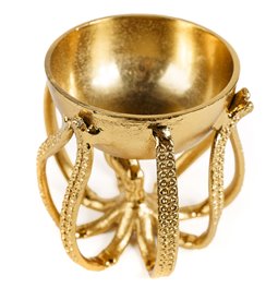 Decorative tray Octopus, gold color, H13.5x14x14cm