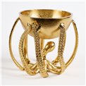 Decorative tray Octopus, gold color, H13.5x14x14cm