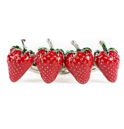 Napkin rings Strawberry, set of 4 pcs., H3.3x3.9x3.5cm