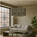 Pendant lamp Mari, silver color, H58-130cm, D60cm E14 6x40W(MAX)