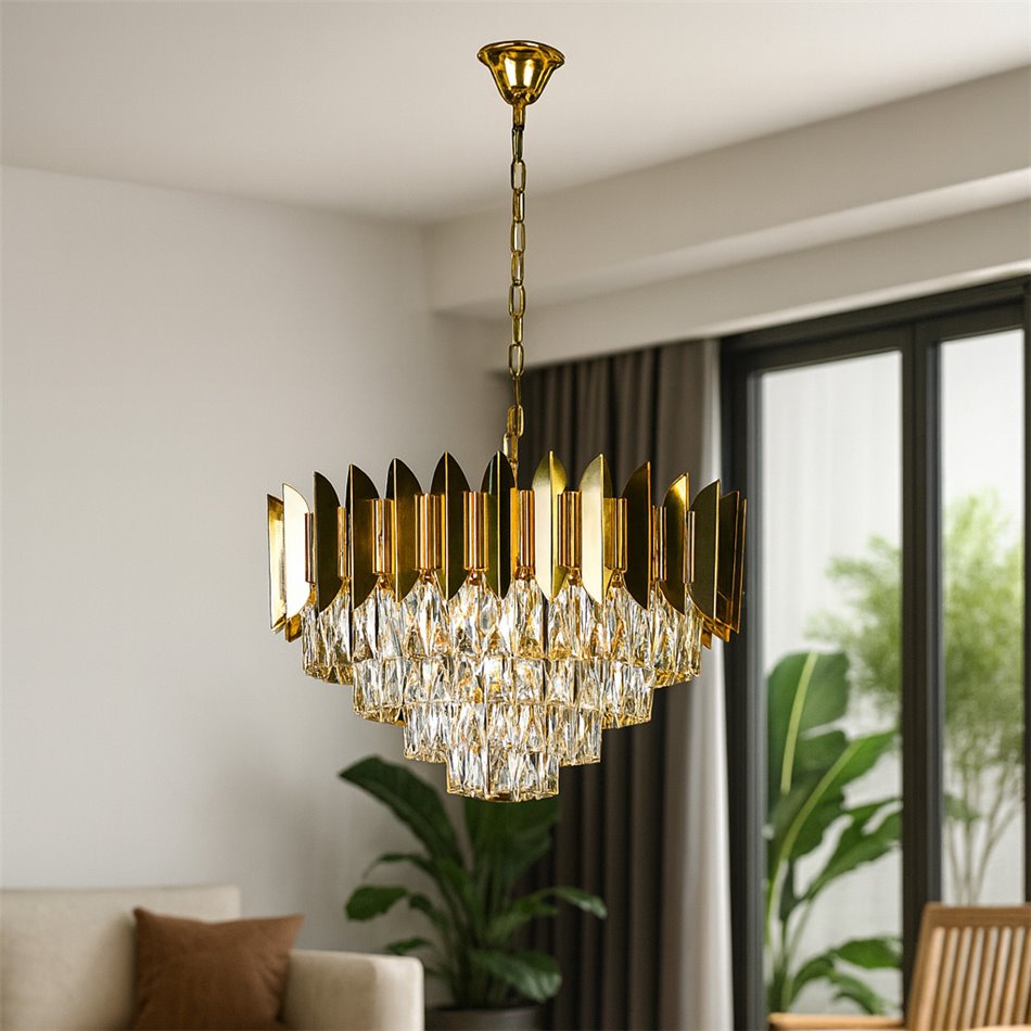 Pendant lamp Yesos, H42-100cm, D60cm, E14 16x40W(MAX)