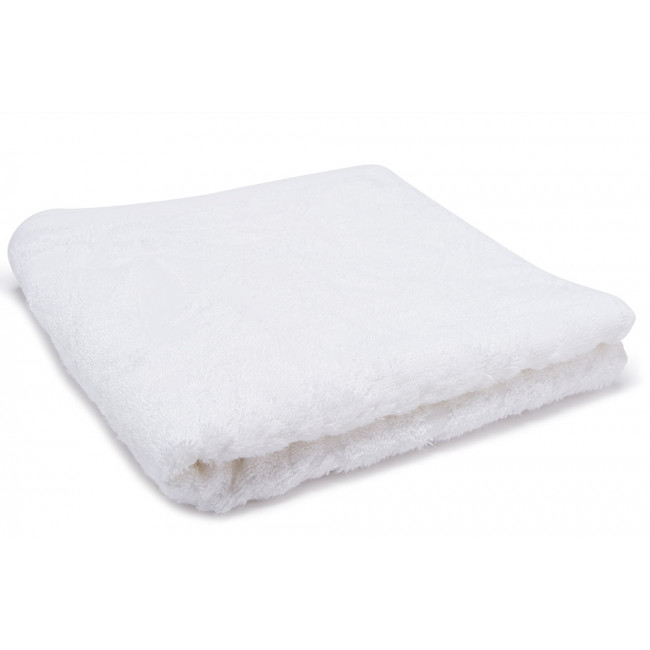 Bamboo towel Bamboo leaves, 50x100cm, white colour, 550g/m2