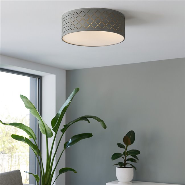 Потолочный светильник Moivre, серо-коричневый/белый, H12.5cm, D38cm, E27x3 40W(MAX)