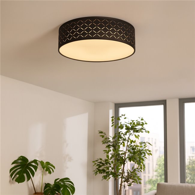 Ceiling lamp Molde, black/white, H11cm, D40cm, LED 18W, 3000K, 700lm