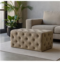 Rectangle stool Lailly, taupe, velvet, H42x84x42cm