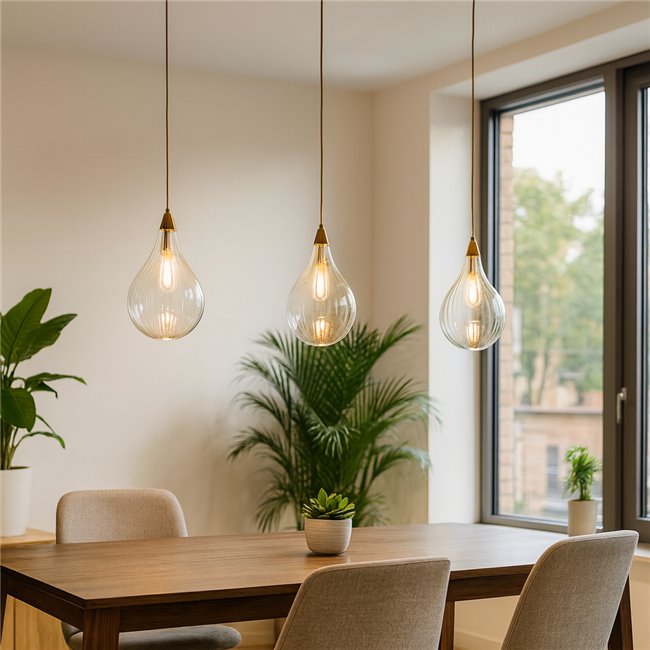 Подвесной светильник Rosera Cognac, латунь, H50-180cm, D20cm, G9x1 35W(MAX)