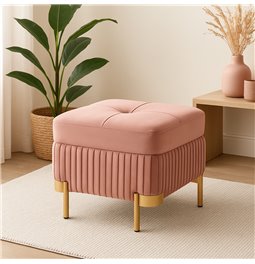 Pouf with storage Calanna S, mauve, velvet, H32x40x40cm
