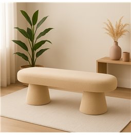 Bench Calanda, bouclé fabric, H45x120x40cm