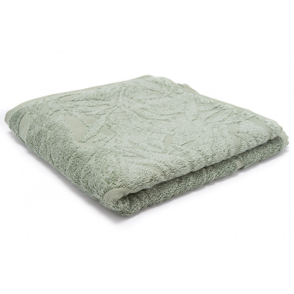 Bamboo towel Bamboo leaves, 50x100cm, light green colour, 550g/m2