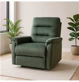 Electric recliner Oktavio, green, H90-105x78x93-156cm, seat height 59cm
