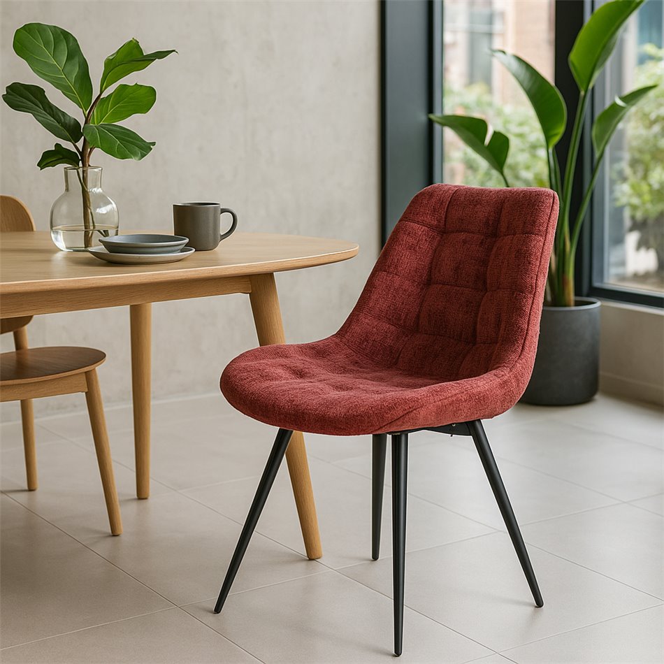 Dining chair Timmendorfo, swivelling 180 degrees, red, H85x59x52cm, seat height 45.5cm