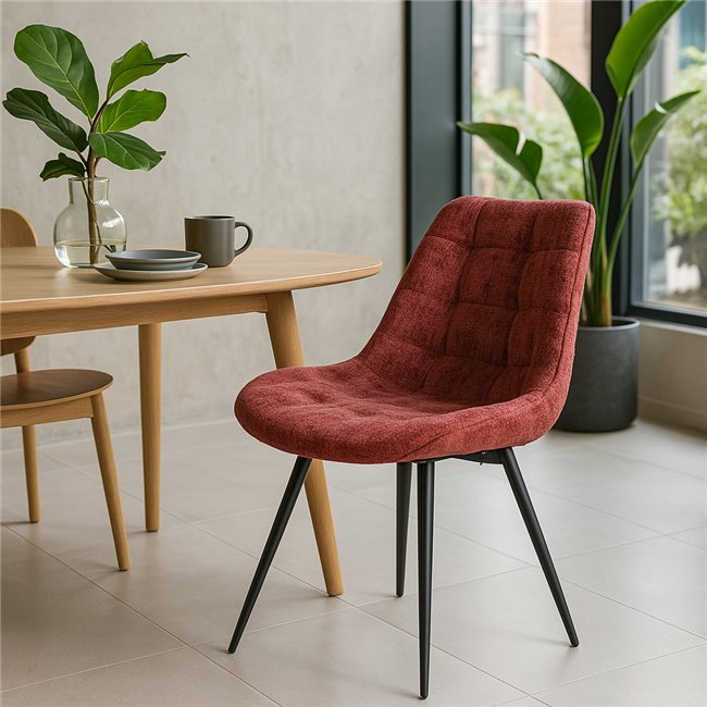 Dining chair Timmendorfo, swivelling 180 degrees, red, H85x59x52cm, seat height 45.5cm