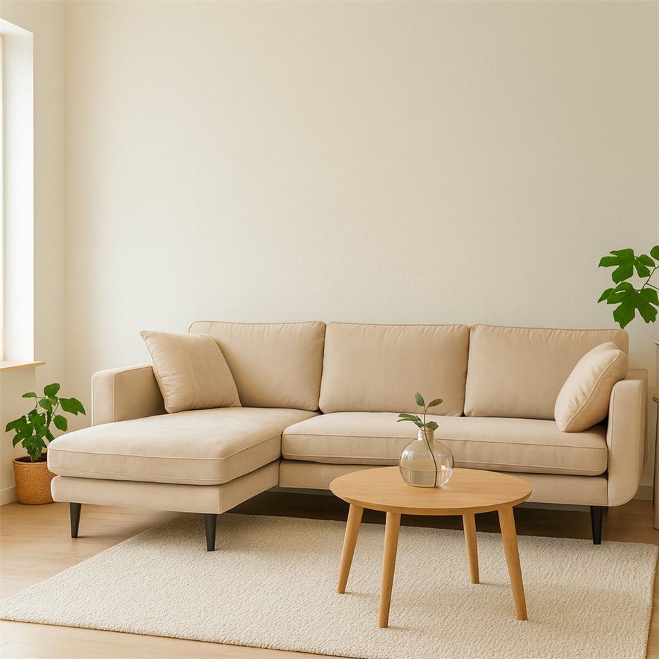 Corner sofa Wesolano, left corner, sleeping function, Elem17, H83x260x167cm, seat height 43cm