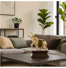 Deco figurine Gold Elephants, H25.5x21.5x11cm