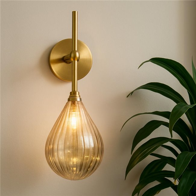 Wall lamp Rosera Cognac, brass, H28x20x13.5cm, G9x1 35W(MAX)