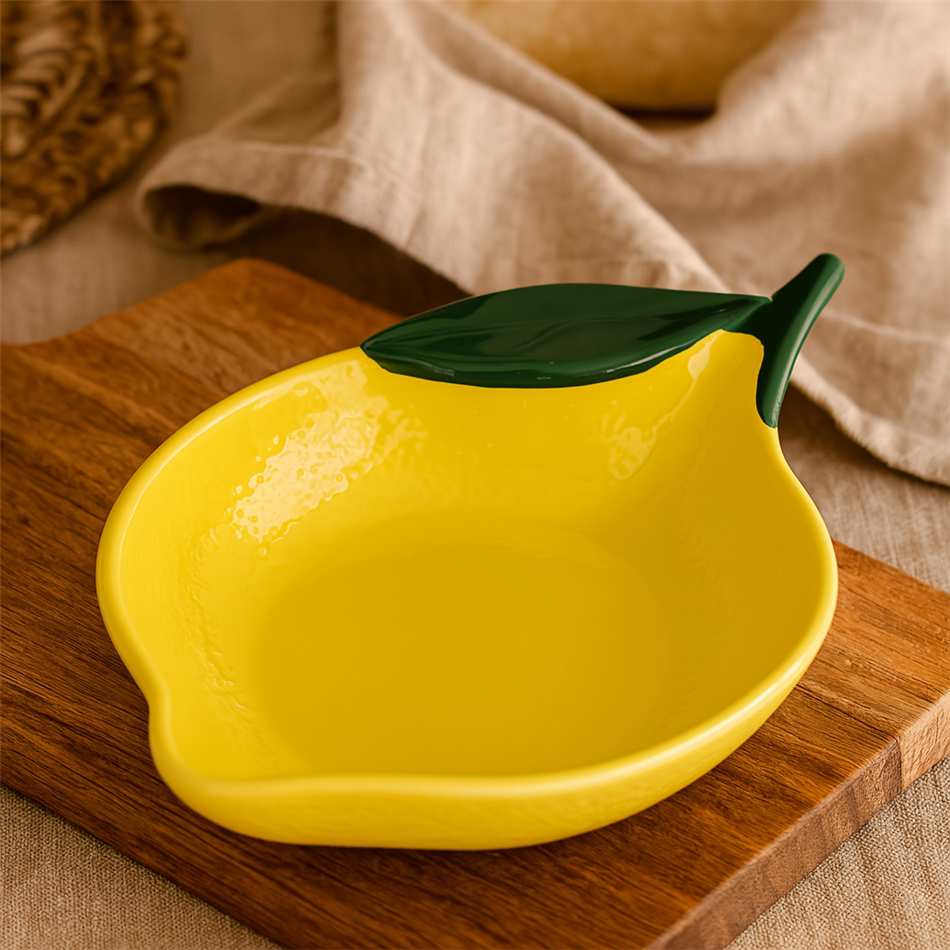 Serving plate Lemon, ceramic, 31x21.5cm, H6.7cm