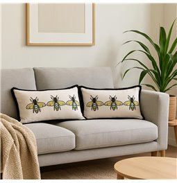 Decorative cushion Bees White, 50x30cm