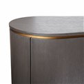 Sideboard Ramma SB, oak veneer/MDF/metal, gray/gold color, H80x180x48cm