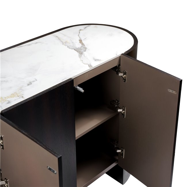 Sideboard Romanna SB, 12 mm sintered stone/MDF/oak veneer, H80x180x42cm