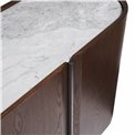 Sideboard Rond SB, sintered stone/MDF/ash veneer/metal, H78x180x42cm