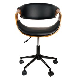 Office chair Saga, walnut/black, H73-83x56x55cm, seat height 44-54cm