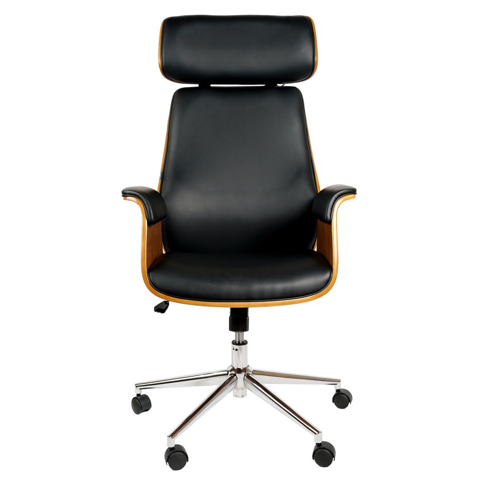Office chair Saviore, walnut/black, H116.5-122.5x67.5x73.5cm, seat height 46-52cm