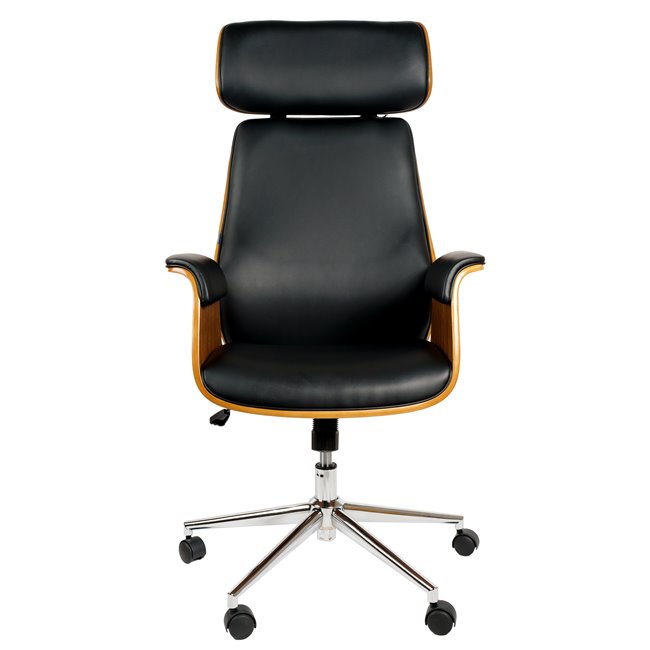 Office chair Saviore, walnut/black, H116.5-122.5x67.5x73.5cm, seat height 46-52cm