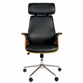 Office chair Saviore, walnut/black, H116.5-122.5x67.5x73.5cm, seat height 46-52cm