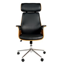 Office chair Saviore, walnut/black, H116.5-122.5x67.5x73.5cm, seat height 46-52cm