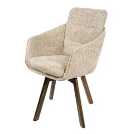 Dining chair Sarroka, brown/taupe, rotatable 360 degrees, H87x57x59.5cm, seat height 50cm