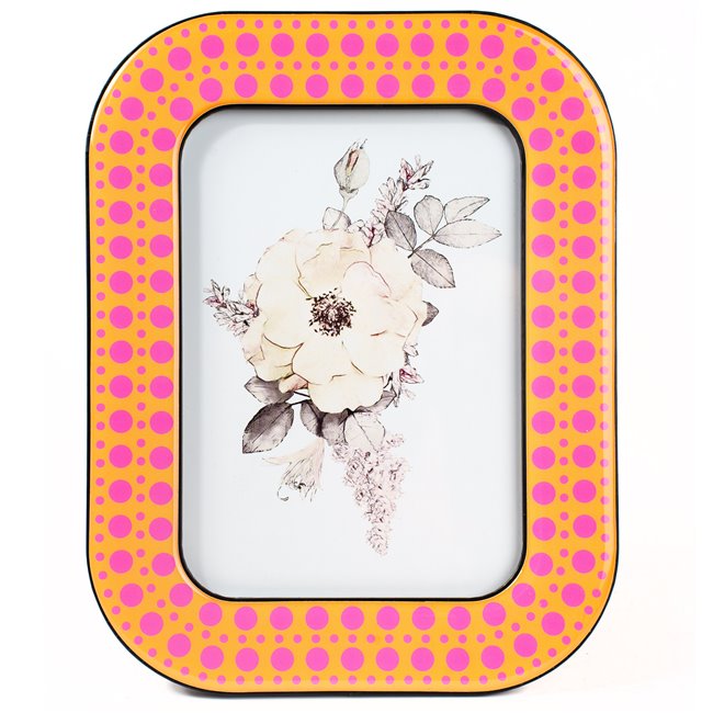 Photo frame Kira, yellow/pink, 13x18cm photograph, H23x18x13cm
