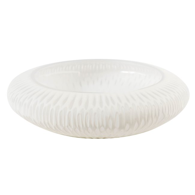 Decorative tray Dandy, white, H8cm, D30.5cm