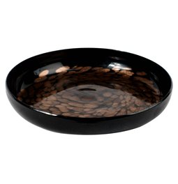 Decorative tray Dorn, black/brown, H5cm, D31cm