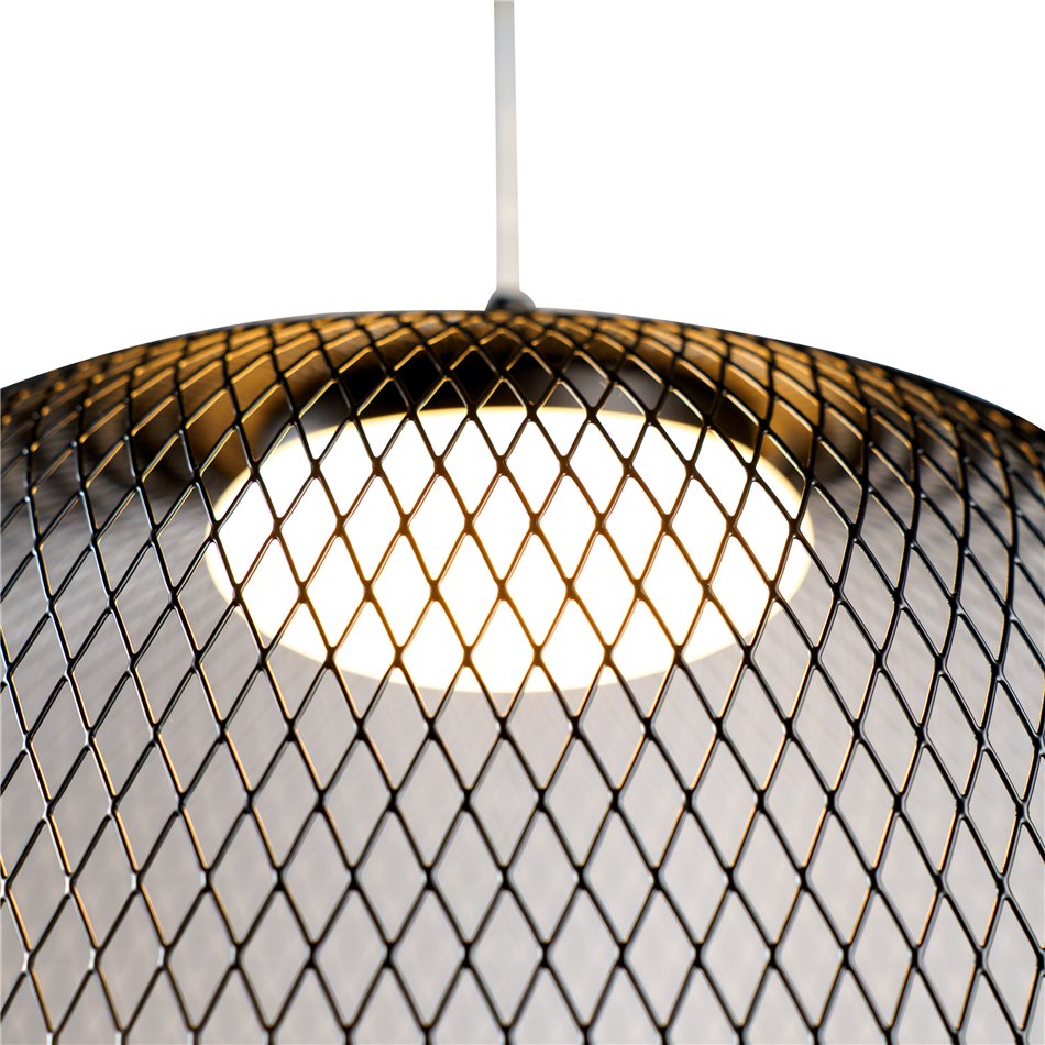 Pendant lamp Mariolla, black, LEDx8W, 3000K, H40-130cm, D35cm