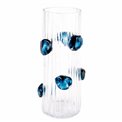 Vase Dalida L, glass, transparent/blue, H37cm, D17.5cm