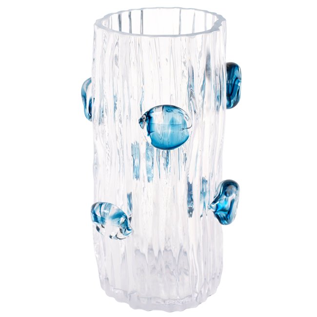 Vase Dalida S, glass, transparent/blue, H25.5cm, D14cm