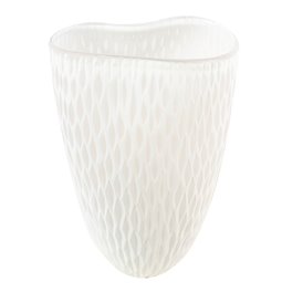 Vase Dally L, glass, white, H28cm, D21cm