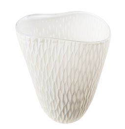 Vase Dally M, glass, white, H23cm, D19cm