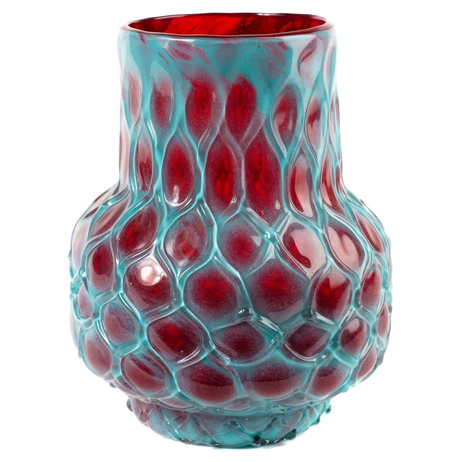 Vase Deli Blue, glass, H21cm, D18cm