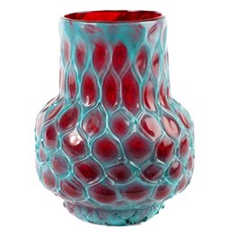 Vase Deli Blue, glass, H21cm, D18cm