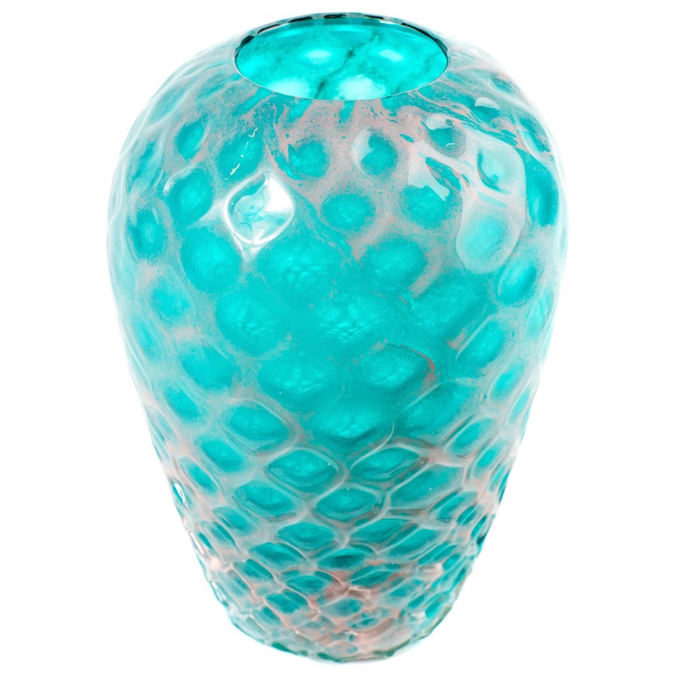 Vase Deli Turq, glass, H27cm, D17cm