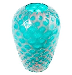 Vase Deli Turq, glass, H27cm, D17cm