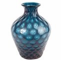 Vase Delian, glass, blue, H30cm, D21cm