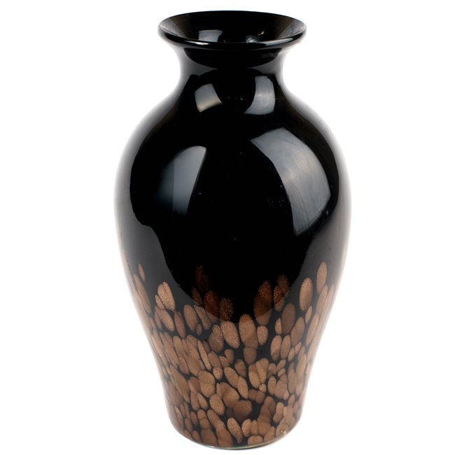 Vase Dorn, glass, black/brown, H33cm, D17cm