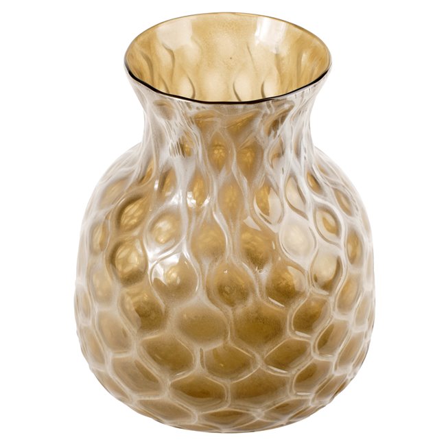 Vase Douze, glass, beige, H27cm, D23cm